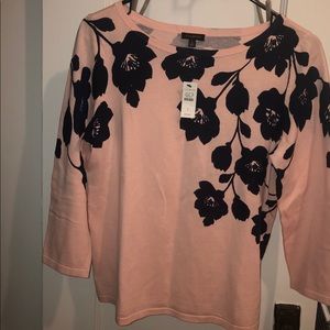 Talbots NWT pink and navy knit top small